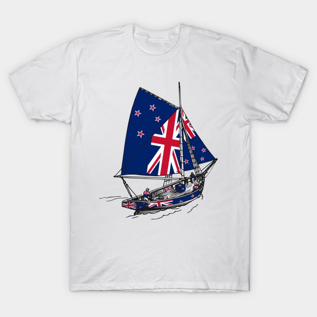 Vintage New Zealand Ship | Proud to Be Born in New Zealand T-Shirt by Mochabonk